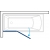 Шторка на ванну Koller Pool Waterfall Line QP95 L Chrome Clear