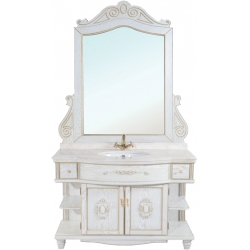 Мебель для ванной Bellezza Аврора 115 белая патина золото