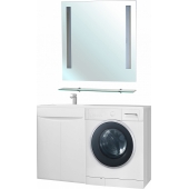 Мебель для ванной Bellezza Олиссия 120 L, белая, под стиральную машину