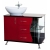 Мебель для ванной Bellezza Рио 90 L красная с черным