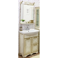 Sanflor Мебель для ванной Адель 65 белая, патина золото