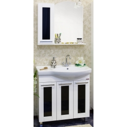 Sanflor Мебель для ванной Валлетта 80 L черное стекло