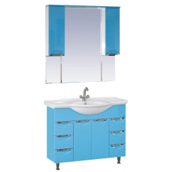 Misty Мебель для ванной Жасмин 105 голубая, эмаль