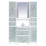 Misty Мебель для ванной Жемчужина 60 бело-голубая мозаика