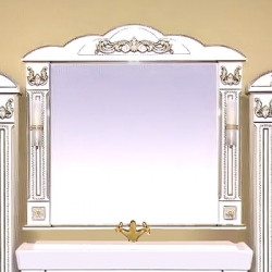 Misty Зеркало для ванной Барокко 120 белое патина