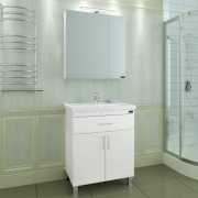 Мебель для ванной СанТа Дублин 70 с 1 ящиком с зеркальным шкафом Стандарт 70